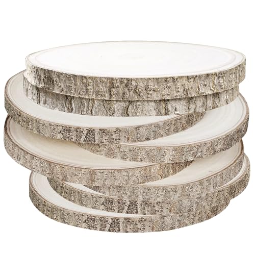 Sancodee 8 Pcs Large Unfinished Wood Slices, 12-13 Inches Wood Slabs for Centerpieces Natural Wooden Circle, DIY Wood Centerpieces for Tables Wedding Party Door Sign Decor - size: 12" - 13"