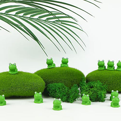 CCINEE 30 Pcs Resin Mini Frogs Green Frog Miniature Figurines Fairy Garden Miniature Moss Landscape DIY Terrarium Crafts Ornament Accessories for Home Décor