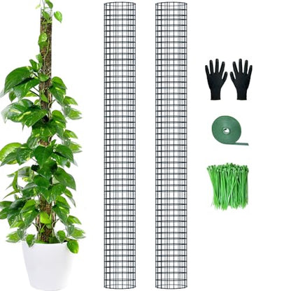 60" Metal Moss Pole, 2 Pack Moss Poles for Plants Monstera, Stackable Sphagnum Moss Pole, Plant Poles for Climbing Plants Work with Sphagnum Moss(2 Pack 60") - color: 2 Pack 60"