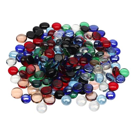 0.5 lb Assorted Glass Beads for Vases, Glass Pebbles, Assorted Flat Glass Marbles for Vase Filler Flower Candle Crafts and Wedding Decoration - color: Assorted, size: 0.5 LB