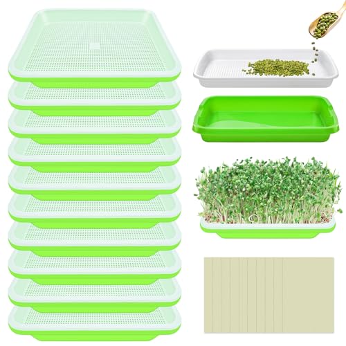 Legigo 10 Pack Seed Sprouter Trays, Microgreens Growing Trays Kit - size: 10 Packs Without Lids