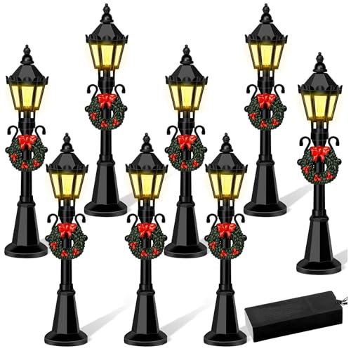 Christmas Mini Street Light Models, 4 Pcs Lamp Dollhouse Streetlight Models