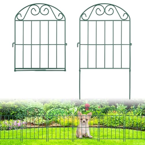 ADAVIN 24 Panels Collapsible Garden Fence, 24in Animal Barrier, 24Ft - color: Green