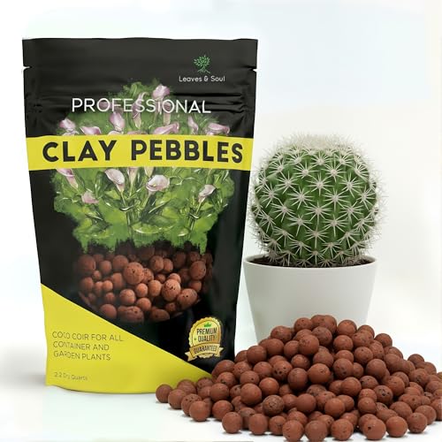 Professional Clay Pebbles for Plants, Expanded Clay Pebbles 2.2 Qt - style: Clay Pebbles Soil Additive (2.2 Quarts)