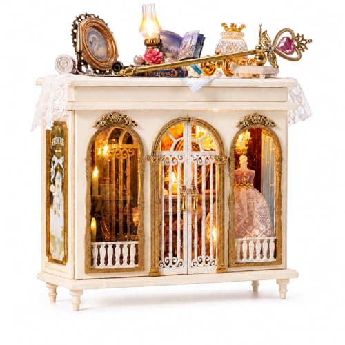 Roroom DIY Miniature House Kit, Dreamy Vanity Room Dollhouse Kit - color: Moonlit Dreamy Mirror