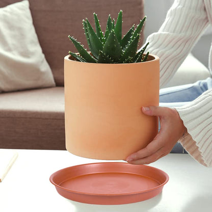 2 Pack of 8 inch Plant Saucer, Bird Bath Bowl 8 inch, Plant Dishes Saucer, Flower Plant Water Trays for Indoors, Plate for Planter 7-9" (8 inch, Terracotta) - size: 8" (2 pack)