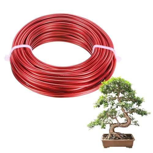M METERXITY 1-Pack Bonsai Training Wire, 3mm x 33ft/10m Anodized Aluminum Bonsai Tree Wire for Gardening Branch/Fine Trunk/DIY Crafting [Red] - color: Red, size: 3mm