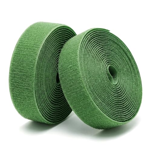 2 Rolls Reusable Hook and Loop Garden Plant Ties, Soft Fastening Tape for Plant Support and Cable Management, 4 Sizes (Green,10mm*5m) - color: GREEN, size: 10mm*5m