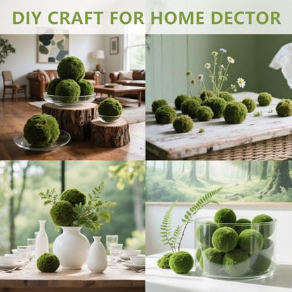 6pcs Moss Balls Decorative Faux Green Dried Artificial Moss Balls for Centerpiece Bowls for Home Garden Wedding Party Decor (3.5"-Set of 6) - size: 3.5"(6pcs)