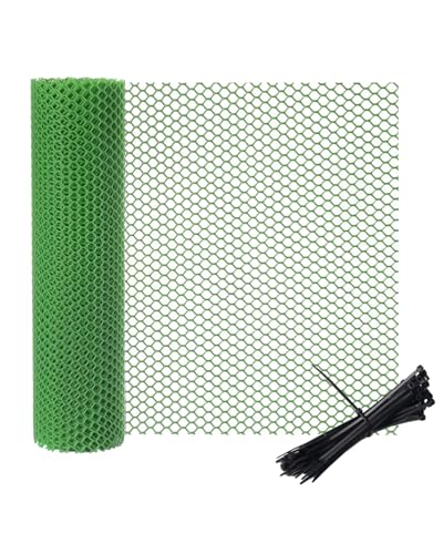 vensovo Plastic Chicken Wire Mesh, 15.7" x 33 FT, Green Garden Fence - color: Green, size: 16IN x 33FT