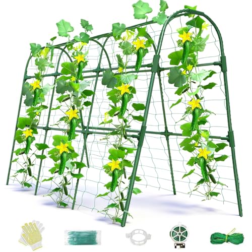 Cucumber Trellis for Raised Bed, U-Shape Garden Arch Metal Support for Climbing Plants, Metal Arch Plant Support Vegetables Trellis, Plant Support for Vine Outdoor (Green, 47*30*47inch(L*W*H)) - color: Green, size: 47*30*47inch