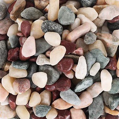 5lbs Natural River Rocks, Polished Pebbles for Plants Garden, 0.3-0.8 inch Decorative Countryside Stones, Ideal for Fish Tank, Vases, Home Decor and Garden Landscaping,Countryside - size: 5 Pounds, style: Countryside
