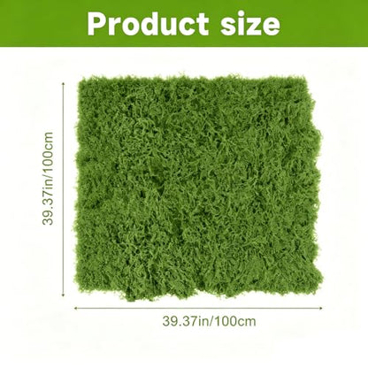 Fake Moss Mat 39" x 39" Artificial Moss Rug Indoor Light Green Faux Moss Sheet for DIY Crafts Planters Fairy Garden Table Centerpieces Wedding Party Patio Decor 100x100cm Cuttable & Washable