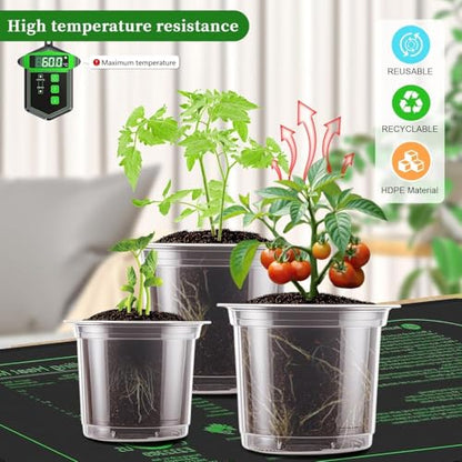 SupKing Clear Nursery Pots 5/4/3.5 Inch Plastic Seed Starter Plant Flower Pot with Drainage Holes for Transplanting Succulents Cuttings Seedlings 15 Labels (12Pcs) - size: 3.5/4/5 Inch
