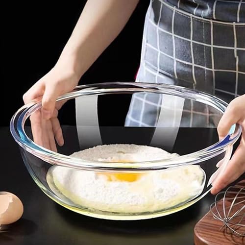 6.3Quart Large Glass Bowl for Bread Making-Glass Mixing Bowl for Sourdough Bread, Clear Breads Proofing Bowl with Covers, Ideal for Kitchen&Storage
