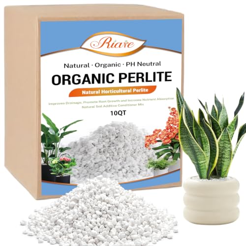 Riare 10QT Organic Perlite for Plants, Horticultural Perlite Soil Amendment - size: 10Quarts