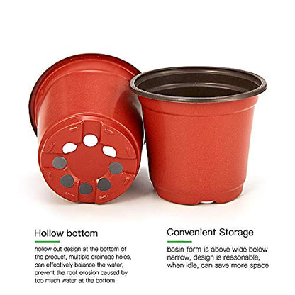 200-Pack 4 Inch Plastic Nursery Pots Come with 200 Pcs Labels, Seedling Flower Plant Container and Seed Starting Pots - size: 4 Inch