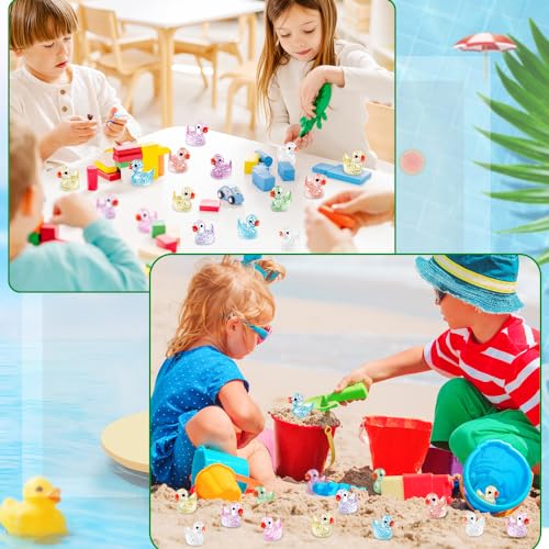 DULEFUN 100pcs Mini Glitter Ducks Colorful - style: 100Pcs-Glitter Ducks