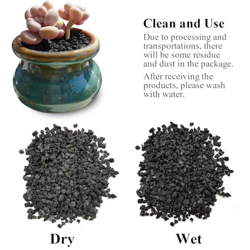 FANTIAN 10 lbs Black Lava Rocks for Plants, 5-8 MM Crush Volcanic Rocks | 1/4 Inch Natural Pumice Gravel, Lava Rock for Aquarium, Succulent Cactus, Soil Drainage, Fire Pits, Outdoor Garden - color: Black Lava Rocks