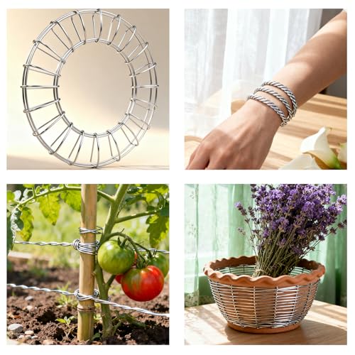 18 Gauge Craft Wire, 99 Feet 1mm Floral Wire Bendable Wire for Jewelry Making, Garden, Sculpting, Floral & Wreath Crafts, Silver Aluminum