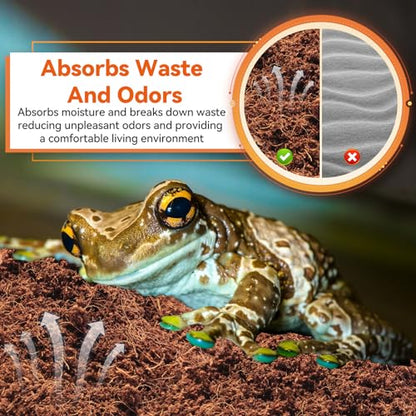 Legigo 6 Pack Coconut Fiber Substrate, Natural Coco Coir Reptile Bedding | Reptile Substrate for Tortoises, Snakes, Hermit Crabs, Bearded Dragon and Turtles, Bioactive Terrarium Soil & Plant Substrate - color: 6 Pack