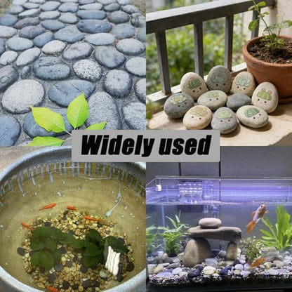 4LB Large Rocks for Painting, 1-2 Inch Natural River Rocks, Decorative Stones for Fish Tank Aquarium Fountain Garden Arts Crafting - size: 1-2 Inch