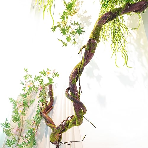 71" Realistic Moss Vine Tree Branch Trunk for Wall Hanging Decor - size: Medium