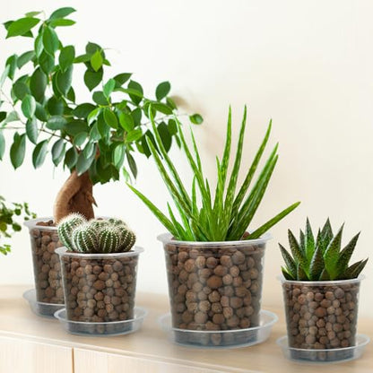 FUIJOL 6 Pack Clear Plant Saucer, Durable Plant Drip Trays Saucers for Pots, No Holes Water Catcher Trays for Indoor Outdoor Planter, Sturdy Base Plate(6", Clear) - size: 6"-6Pack