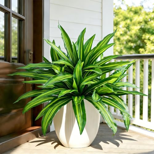 Fake Ferns, Faux Outdoor Plants UV Resistant,3D Real Touch Fake Plants,Weatherproof Artificial Plants Outdoor Indoor for Garden Porch Home Office Decor - color: Green, size: 4Pcs