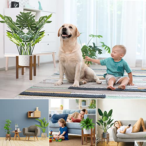 Rnined Adjustable Plant Stand Indoor,Bamboo Mid Century Modern Plants Stands, Stable Plant Holder,Fit 8 9 10 11 12 inch Pots (Pot & Plant Not Included) (Pack of 20) - color: walnut, size: 8-12in (Pack of 20)