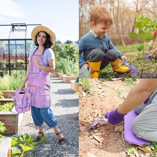 Purple Garden Tools Set 10 Pieces, Gardening Gifts for Women - color: purple