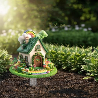 House Garden Stakes Decor Yard Acrylic - 2D Spring Garden Acrylic Sign Decoration, Yard Art, Gift for Nature Lovers, for Indoor & Outdoor Flower Pots, Yard, Mini Gardens & Lawn (5.9”x5.9”) Y34