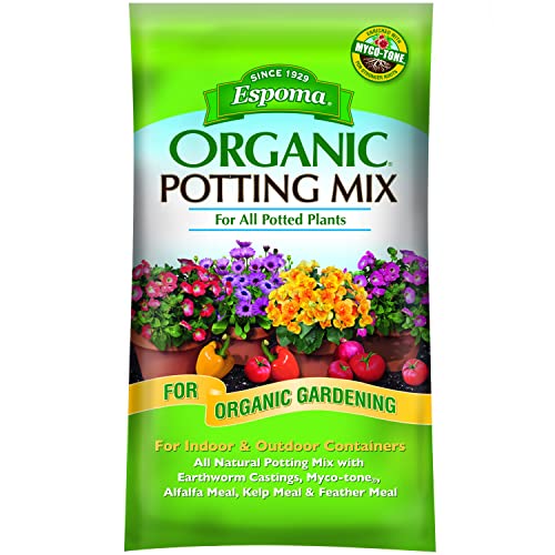 Espoma Organic Potting Soil Mix - All Natural Potting Mix For All Indoor & Outdoor Containers Including Herbs & Vegetables. For Organic Gardening, 2 Cubic Foot bag. Pack of1