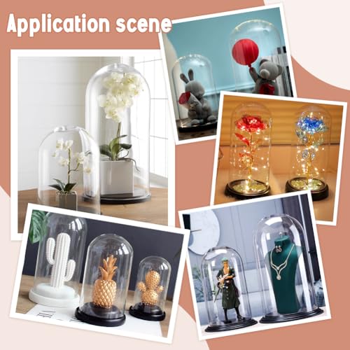 UNICRAFTALE Clear Cloche Glass Dome with Base 12 Inch High Handmade Glass Cloche Antique Collectibles Decorative Bell Jar for Succulents Plants Medals Photos Fairy Lights Table Decor - size: 14x31cm