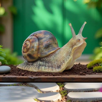 Garden Snail Sculpture, Reptile Resin Sculpture, Suitable for Outdoor Courtyard Pond Garden Lawn Decor Landscape, is the for Garden Enthusiasts (7 inches) - size: 8inch