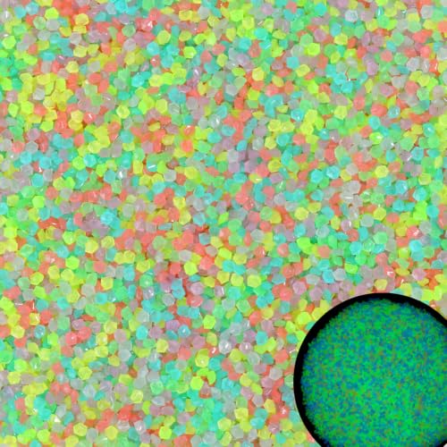 10000pcs 3-5mm Colorful Glowing Fish Tank Pebbles Small Glow Stones for Fairy Garden,Succulents and Cactus Bonsai DIY Projects - style: Color