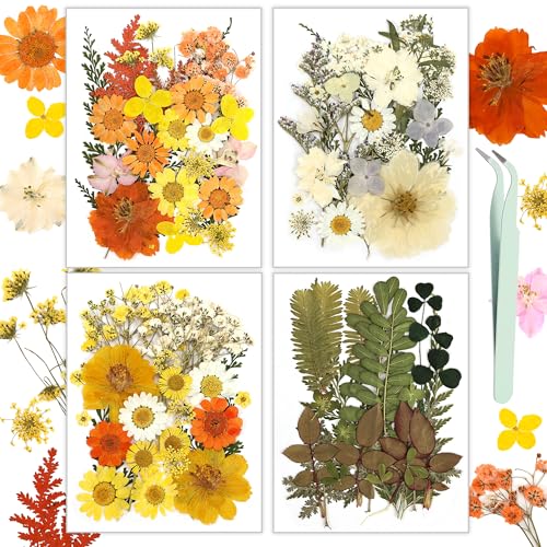 Dried Flowers, Resiners 100Pcs Pressed Flowers for Craft Yellow Real Natural Dried Flowers Dry Leaves Kit for DIY Making Crafts Resin Soap Candle Scrapbook Supplies Card Making Jewelry - color: Yellow 100pcs