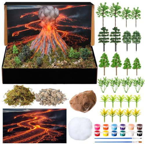 Teyva Daily 48 Pcs Volcanic Diorama Kit Project Box Set DIY Volcanic - color: Multicolor