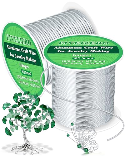 FIVEIZERO 18&9 Gauge Wire Aluminum Craft Wire,Sliver Jewelry Wire | Bendable Metal Wire;1mm/3mm Wire for Jewelry Making,Wire Wrapping,Floral Sculptures,Clay & Christmas Ornaments Crafting - size: 18+9 Gauge