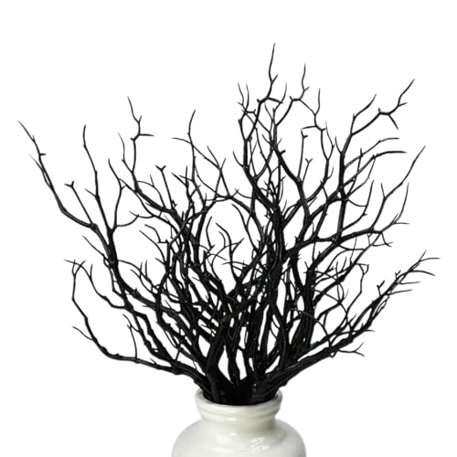 13.8 inches Artificial Coral Branches Fake Antler Branches Small Branches for Home Decoration Flower Arrangement Wedding Christmas Halloween Festival (Black 10PCS) - color: Black 10pcs
