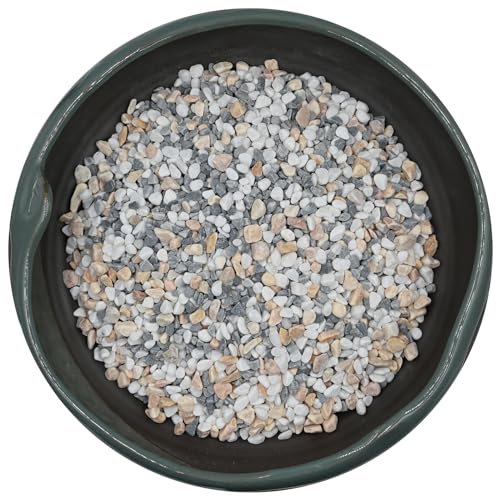 2 LB GreyMixed Pea Gravel, Natural Succulent and Cactus Gravel Pebbles, Pebbles for Indoor Plants, Natural Gardens Mulching, for Houseplants, for Aquarium Gravel, to Maintain Soil Aeration(4-6mm) - color: GreyMixed, size: 2 LBS