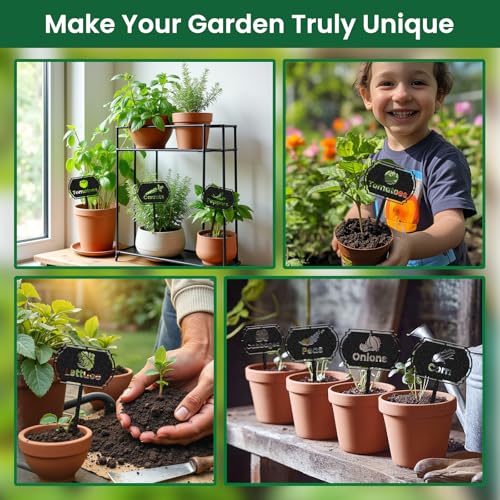 CUTHOLLOW 8PCS Vegetable Garden Plant Markers, Metal Plant Labels | 3.5"x7" Waterproof Metal Stakes, Plant Labels, Garden Labels, Garden Markers for Plants Outdoor, Vegetable Garden Decor - style: Vegetable