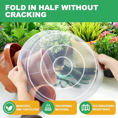 OUPSAUI 3 4 6 8 10 12 14 16 Inch Plant Saucer Pot Tray, 6 Pack Clear Plant Saucers for Indoors and Outdoors, Large Plastic Dish Suacer Water Drip Tray for Potted Plants Flowers (8 Inches) - size: 8 Inches