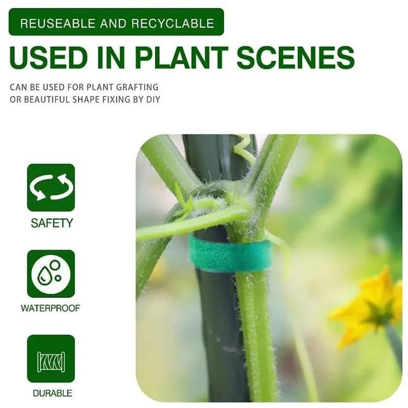 2 Rolls Reusable Nylon Plant Ties Loop Hook Garden Support Tape, (Black) | Flexible Nylon Plant Bandage Ties, Adjustable Hook&loop Design, Reusable for Climbing Plants, Garden Fixing Accessories - color: Black