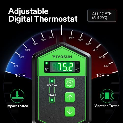 VIVOSUN 48" x 20.75" Seedling Heat Mat and Digital Thermostat Combo Set | UL & MET-Certified Warm Hydroponic Heating Pad for Germination, Indoor Gardening, Greenhouse - size: 48"x20.75"