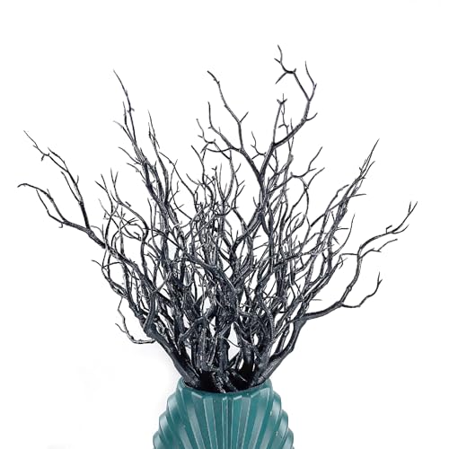 13.8 inches Artificial Coral Branches Fake Antler Branches Small Branches for Home Decoration Flower Arrangement Wedding Christmas Halloween Festival (Black 20PCS) - color: Black 20pcs