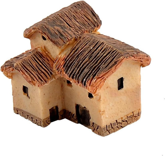 Fairy Garden Mini House Accessories, Miniature Village Hut Figurine Cottage, DIY Micro Landscape Decor Ornaments for Bonsai, Succulent Planting (C) - color: C
