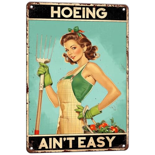 Garden Signs Hoeing Ain't Easy Metal Signs for Outdoor Garden Decor Yard Wall Art for Yard Patio Greenhouse Plantroom 8x12Inch - color: Garden 6, size: 8x12Inch(20x30cm)