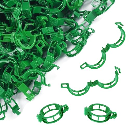 Plant Support Clips - Tomato Clips for String Trellis, 50pcs Grape Vine Clips for Fixing Stem and Vinefor Garden Netting Climbing Plants, Secured Plastic Plant Clip (50, Green) (50)