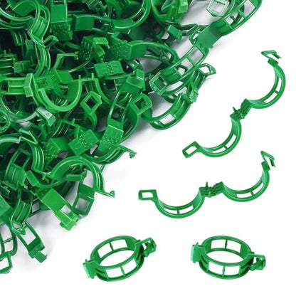 Plant Support Clips - Tomato Clips for String Trellis, 50pcs Grape Vine Clips for Fixing Stem and Vinefor Garden Netting Climbing Plants, Secured Plastic Plant Clip (50, Green) (50)